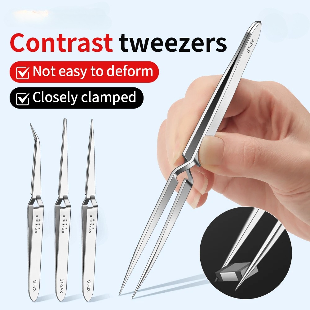 Magnetic Drill Press - Stainless Steel Reverse Tweezers Anti-Static Industrial