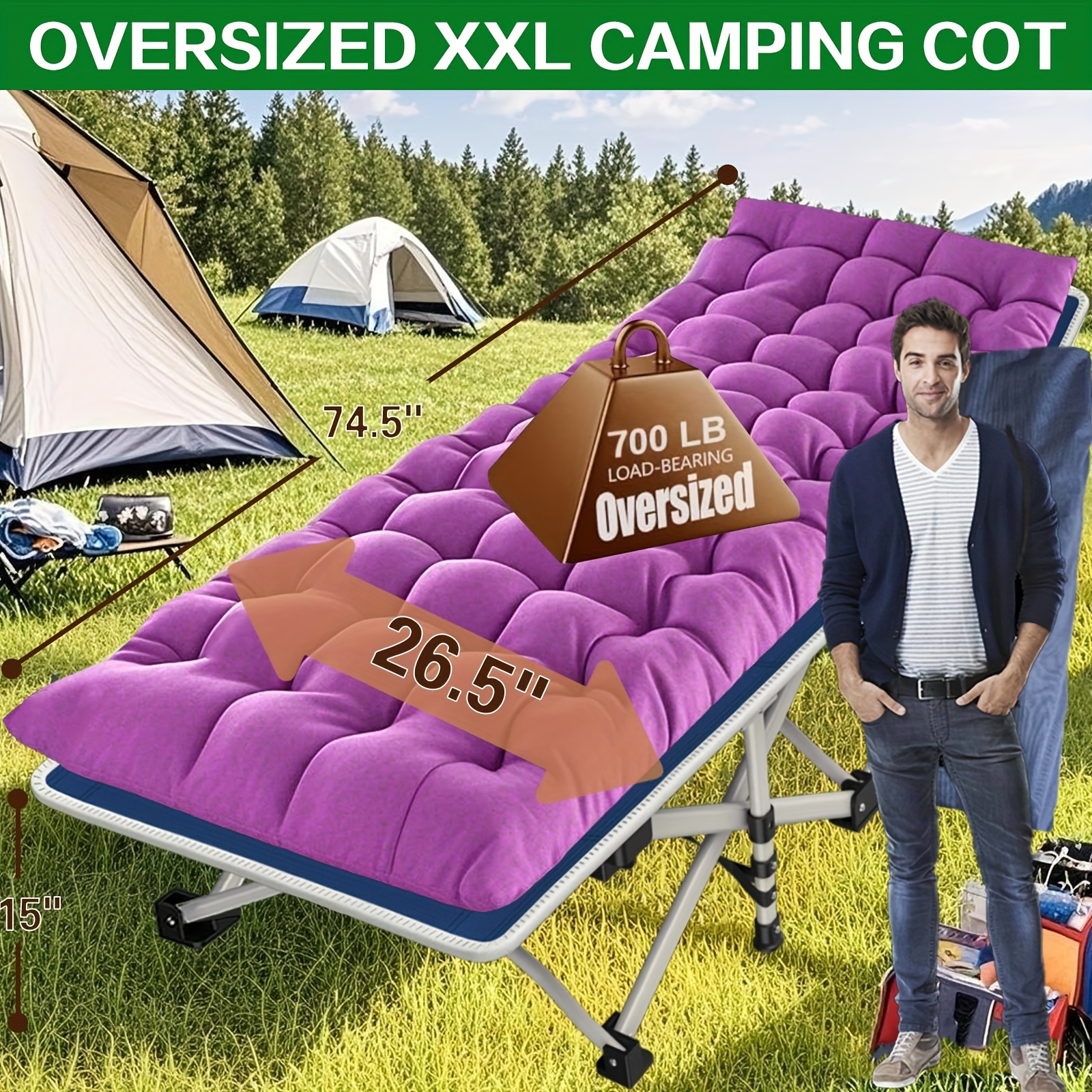 Portable Camping Cot, 700LBS-9 – обзор и цена Heavy Equipment Unit