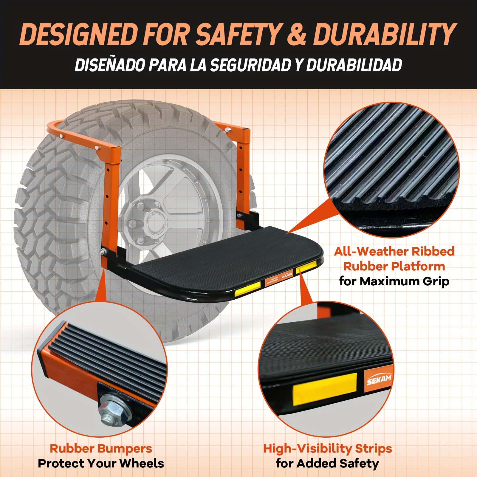 Collapsible Orange Wheel Chock – обзор и цена Heavy Equipment Unit