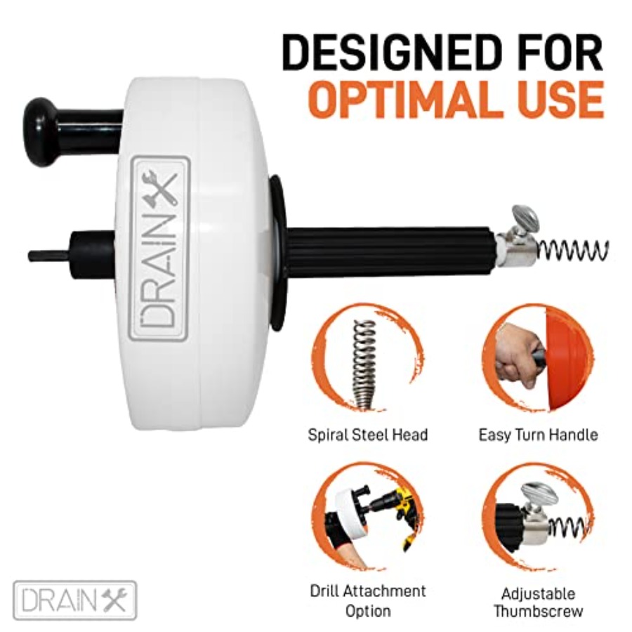 DrainX Power Pro 50-FT Steel D – обзор и цена Auger Drill Attachment